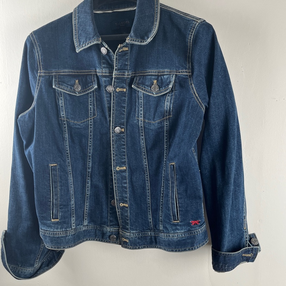 Talbots Petites Classic Dark Blue Jean Jacket